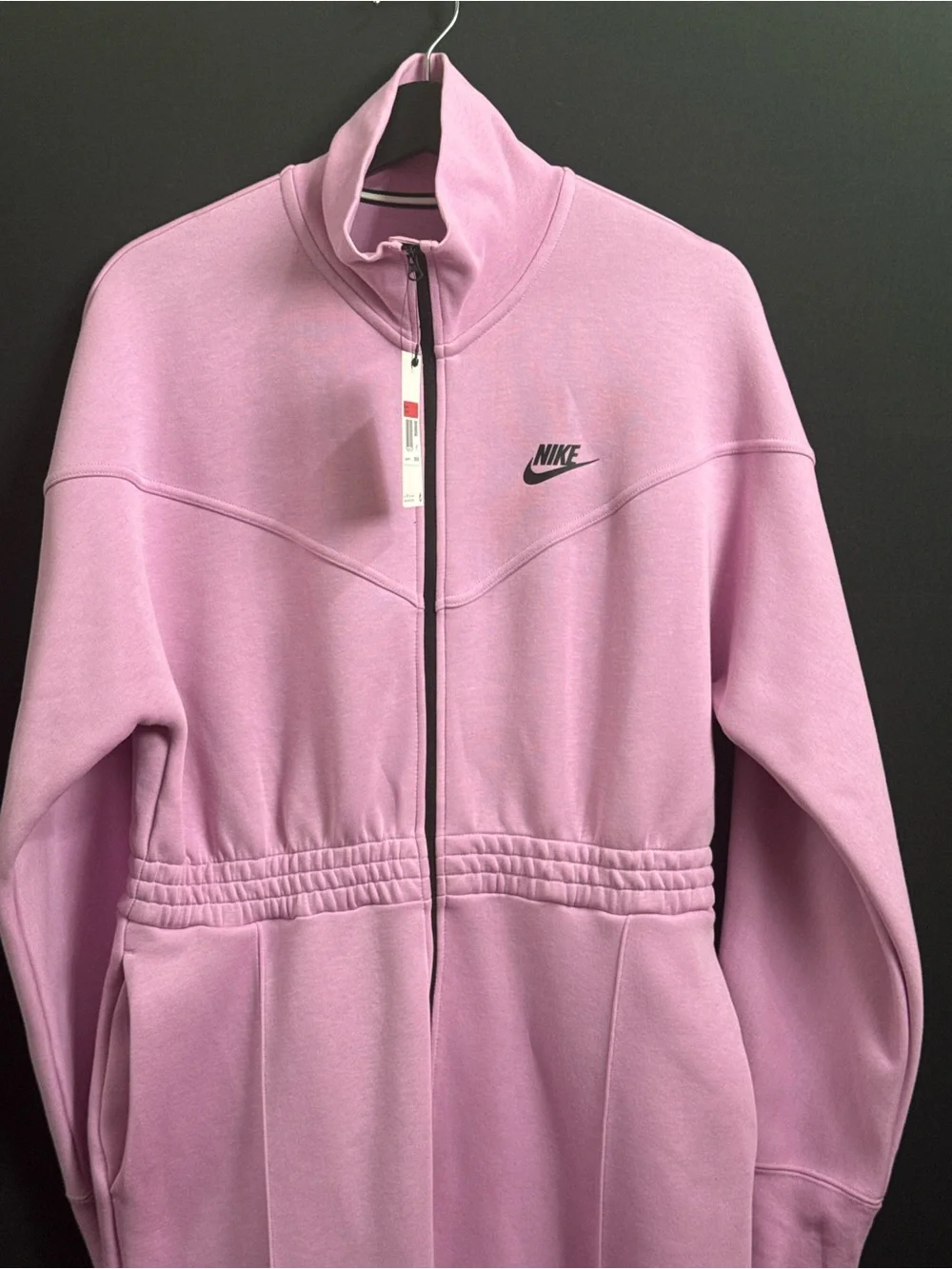 Nike Women’s Pink Full-Zip Track Jumpsuit